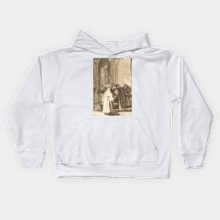 Figures inside a church by Francisco Goya Kids Hoodie